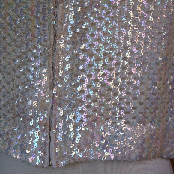 Vintage 60's Sherbet Originals Rainbow Sequin Sleeveless Cropped Top Woman's M/L - Picture 13 of 16